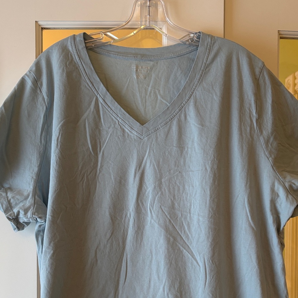 NWOT 3X Calvin Klein Performance Light green Blue V-Neck Tee Shirt Top
